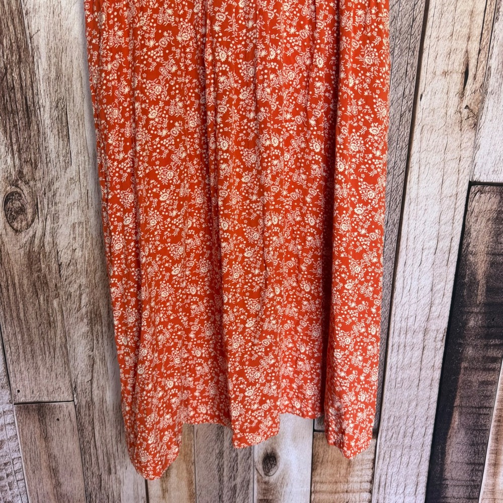 Madewell Orange Floral Midi Dress - Picture 6 of 9